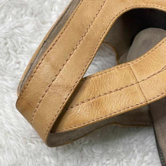 Elizabeth & James Women's Tan Green High Heel Sandal Leather Shoes Size 7.5 - Picture 11 of 14